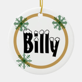 Copos de nieve Nombre personalizado Ornamento cerá