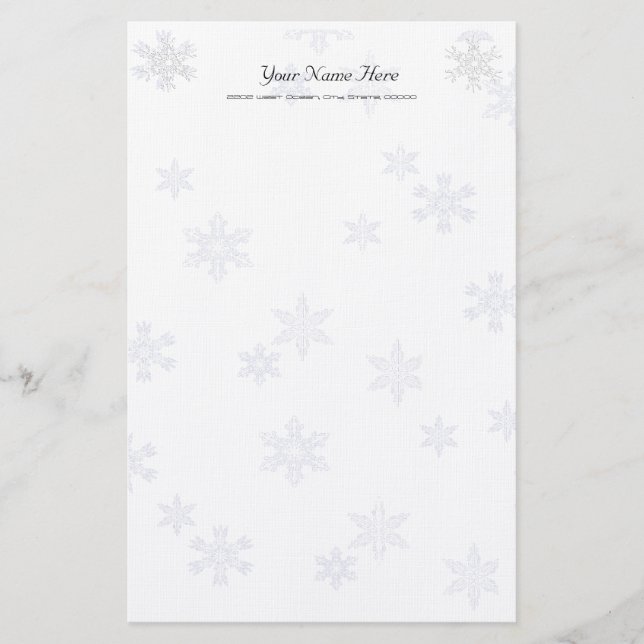 Copos de nieve Papel de lino elegante de piedra bl (Anverso)