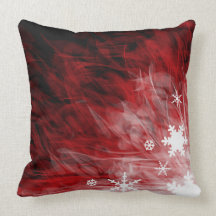 Copos de nieve rojos - Cojín decorativo