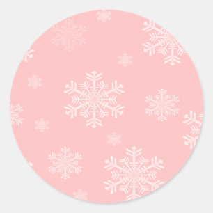 Copos de nieve rosados y blancos - Pegatinas de va