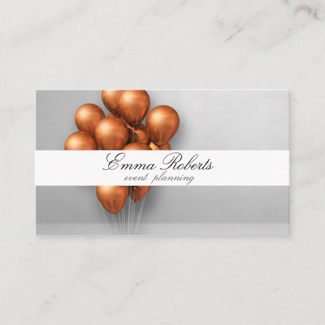 Copper Balloons Bunch Tarjeta de negocios moderna (Anverso)