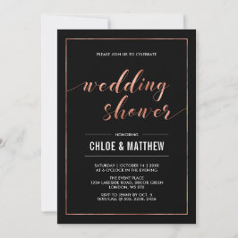 Copper & Black | Simple Boda Moderna Invitación de