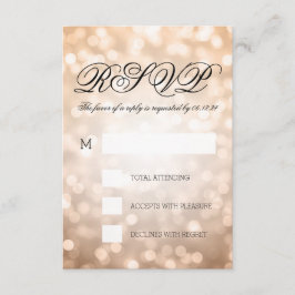 Copper Bokeh ilumina elegante matrimonio RSVP
