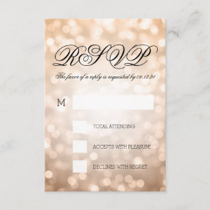 Copper Bokeh ilumina elegante matrimonio RSVP