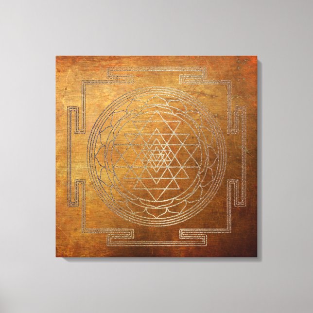 Copper Sri Yantra - Lienzo envuelto (Anverso)
