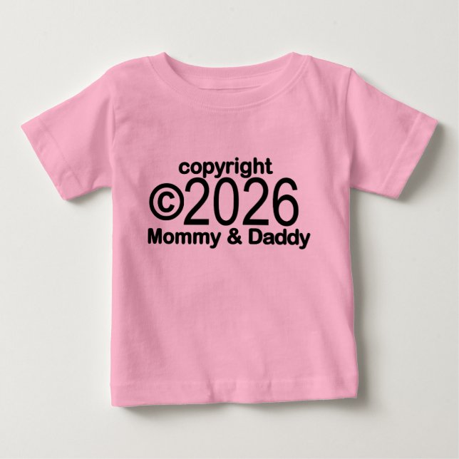 Copyright 2022 Camiseta para bebé de Mamá y Papá (Anverso)