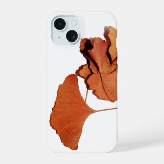 Coque Iphone 15 feuilles de gingko