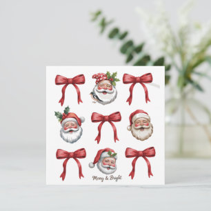 Coqueta de Navidad Retro Lazo Santa Antiguo Bonito