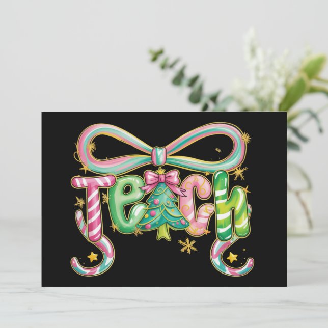 Coqueta Elegante Enseña Navidad Profesora Fiesta  (Anverso de pie)