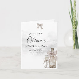 Coqueta Negra Minimalista Elegante Cumpleaños 50