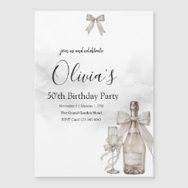 Coqueta Negra Minimalista Elegante Cumpleaños 50