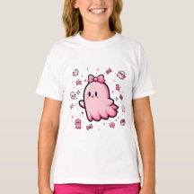 Coqueta rosa Adorable Fantasma Camiseta