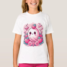 Coqueta rosa Adorable Fantasma Camiseta