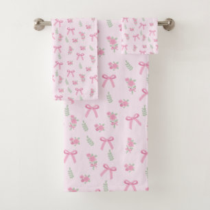 Coqueta Toalla de Baño de Verano con Lazos y Rosas