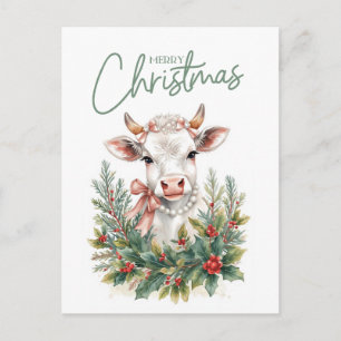 Coqueta Vaca de las Tierras Altas de Navidad