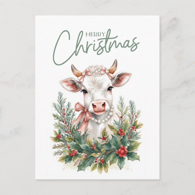 Coqueta Vaca de las Tierras Altas de Navidad  (Anverso)