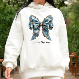 Coquette Aesthetic Blue Bow Custom Name Sweatshirt