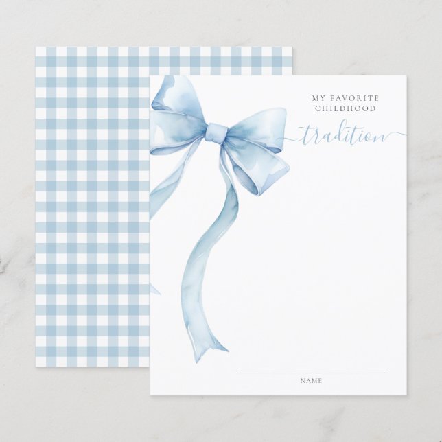 Coquette Bow Baby Shower Tarjeta de tradición infa (Anverso / Reverso)