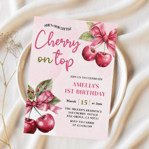 Coquette Bow Cherry en la primera invitación de cu