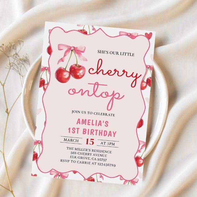 Coquette Bow Cherry en la primera invitación de cu (Subido por el creador)