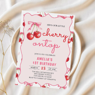 Coquette Bow Cherry en la primera invitación de cu