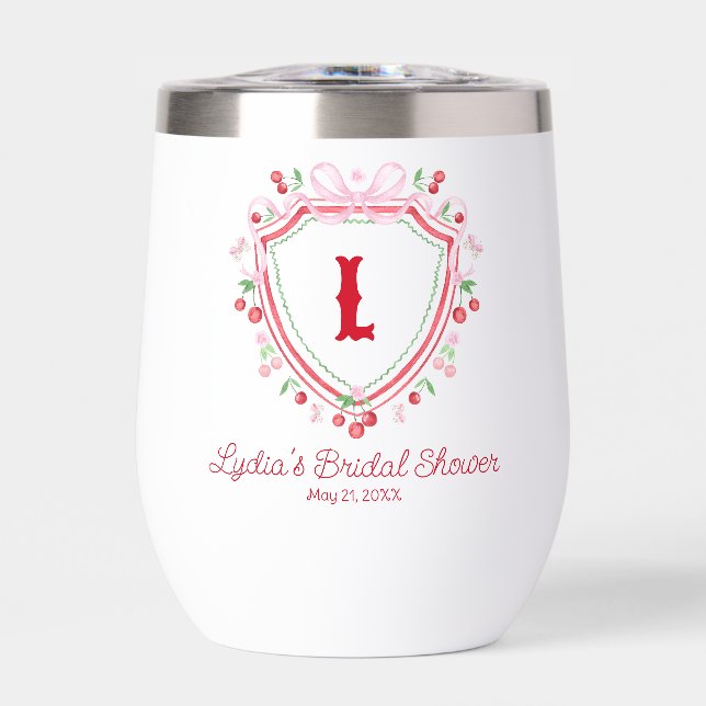 Coquette Cherry Monogam Bridal Shower (Frente)