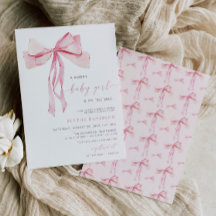 Coquette Chica de invitaciones Baby Shower de colo