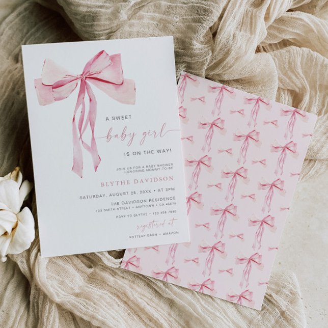 Coquette Chica de invitaciones Baby Shower de colo (Subido por el creador)