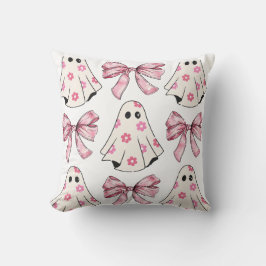 Coquette Fantasma Rosa Halloween Caída de almohada