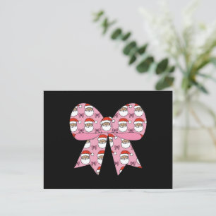 Coquette Navidad Lazo Rosa Santa Antiguo Retro 