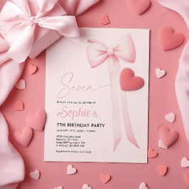 Coquette Rosa Bow Invitación de cumpleaños 7