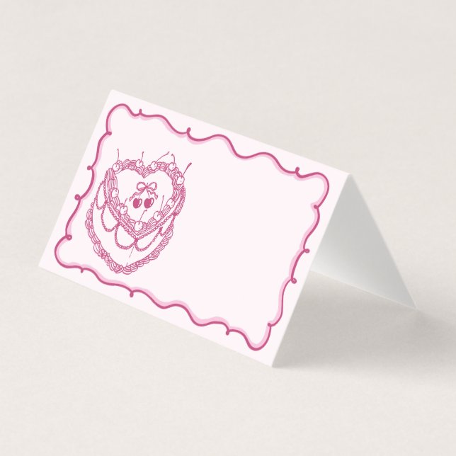 Coquette rosa Cherry Cake Bachelorette Tarjeta de  (Anverso)