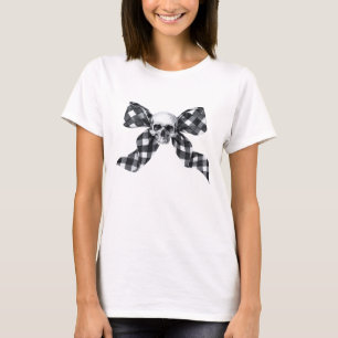 Coquette Skull Bow Cajó Camiseta Gótica