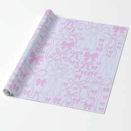 Coquette Wrapping Papel Pink Bow Girly Regalo