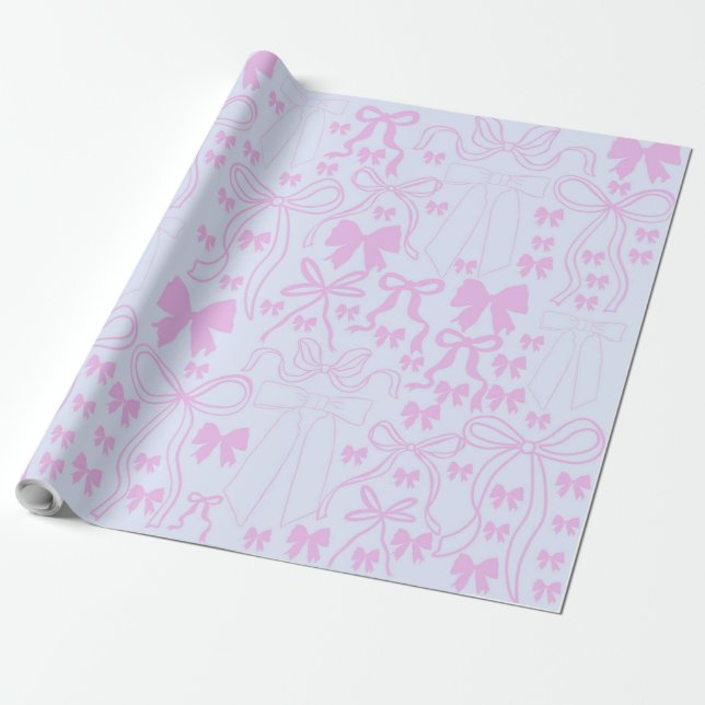 Coquette Wrapping Papel Pink Bow Girly Regalo (Desenrollado)