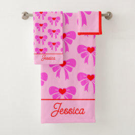 Coquette y2k Ribbon Pattern Red and Pink Preppy Na