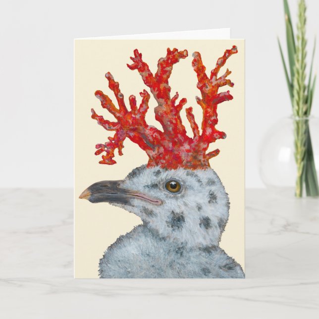 Cora la tarjeta de pollito de gaviota (Anverso)
