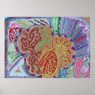 "Coral" 28x20 Resumen de arte