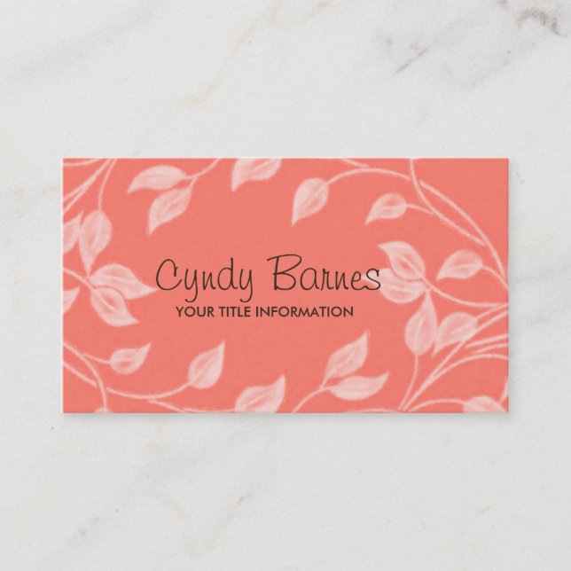 Coral con tarjeta de visita de hojas blancas (Anverso)