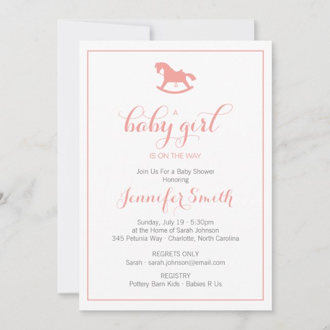 Coral de invitación a Baby Shower para caballos de (Anverso)