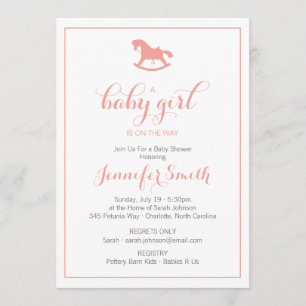 Coral de invitación a Baby Shower para caballos de