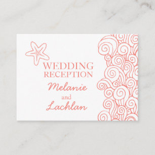 Coral de Seastar y tarjeta blanca del recinto del