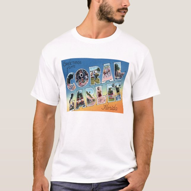 Coral Gables, camiseta escénica de las letras del (Anverso)
