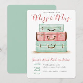 Coral Mint Miss a Sra. Travel Shower Invitación