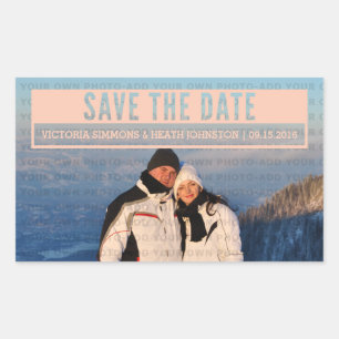 Coral Modern Cut Out Save the Date Pegatinas