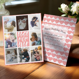 Coral Moderno Collage de 8 Fotos La Mejor Mamá