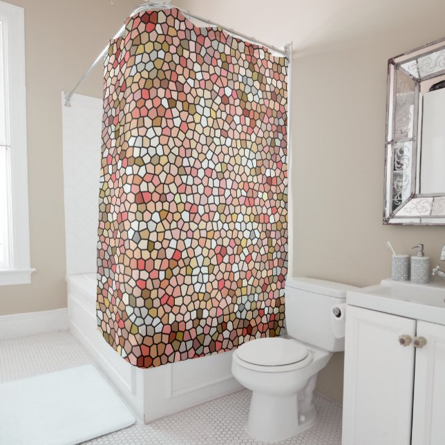 Coral Mosaic cortina de ducha (In situ)