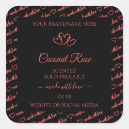 Coral negro Palabra roja Etiquetas de producto en 