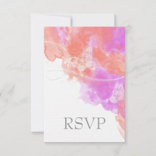 Coral Orquid Watercolor Mariposa Bliss RSVP