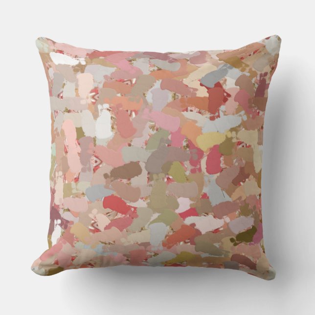 Coral Paint Splatter tirador almohada (Anverso)